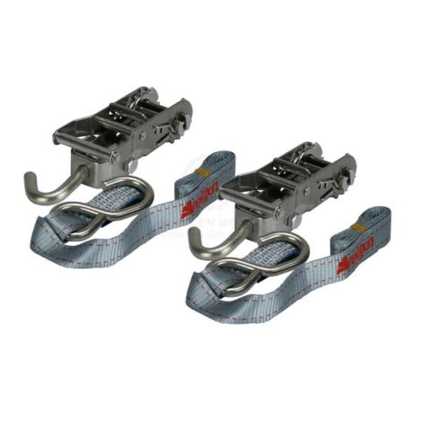 Relaxn Stainless Steel Tie Down Ratchet Straps Pair - 25mm x 1.5m