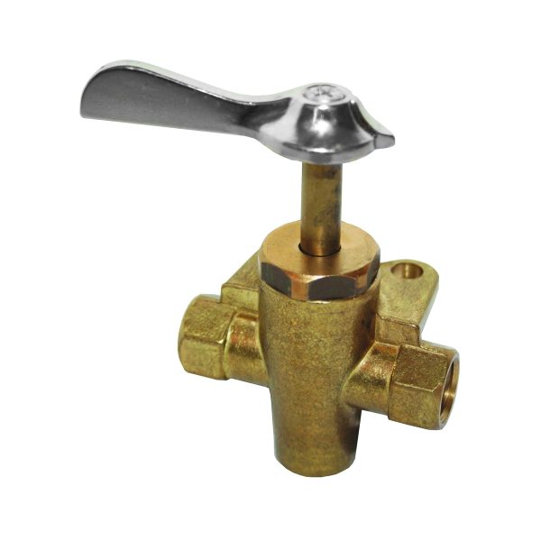 RWB Brass Fuel Valve 3 Way 1/4" NPT